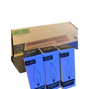 15 60CFC Chandelier 60W Watt 120V Flame Tip Candelabra E12 Clear